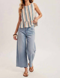 Hem & Thread - Cadence Stripe Peplum Tank Top