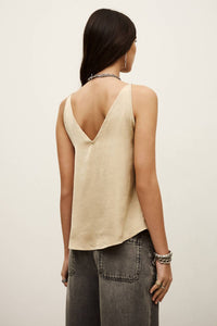 ba&sh Digue Tank Top in champagne - women's tank top - alternate view