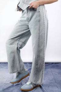 VERY J High-Waisted Barrel Jeans in light wash - women's jeans - view 4