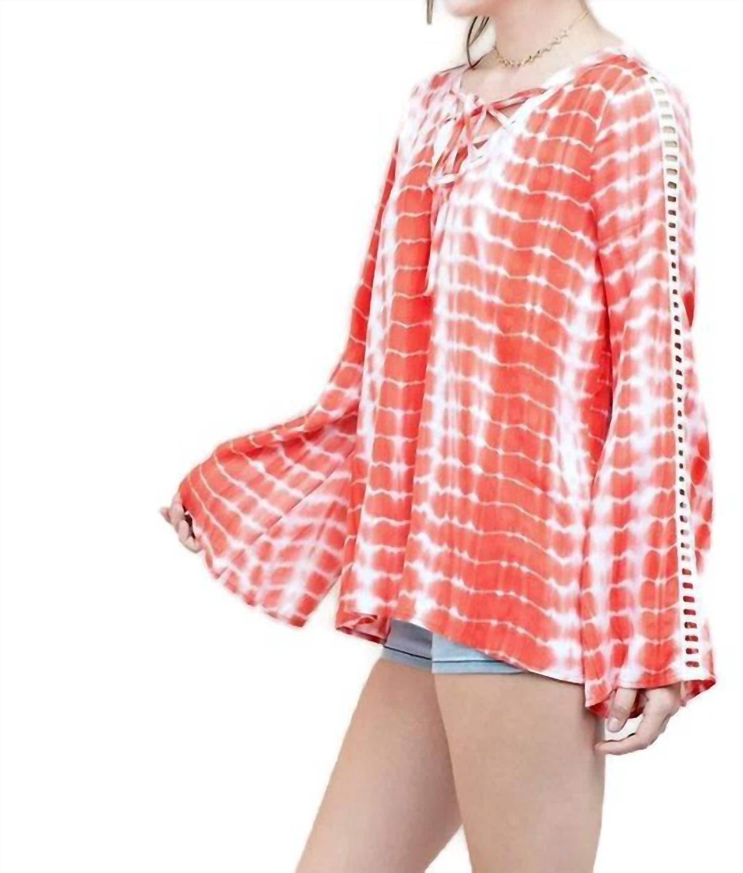 Kori - Tie Dye Lace Up Top