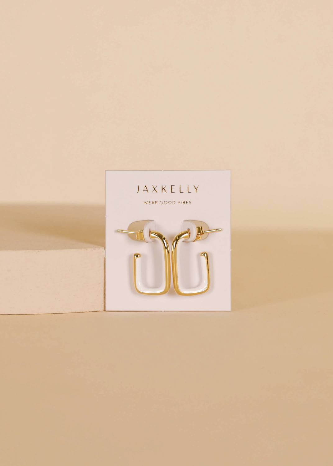 Jaxkelly - Women's Enamel Large Rectangle Hoop Earrings