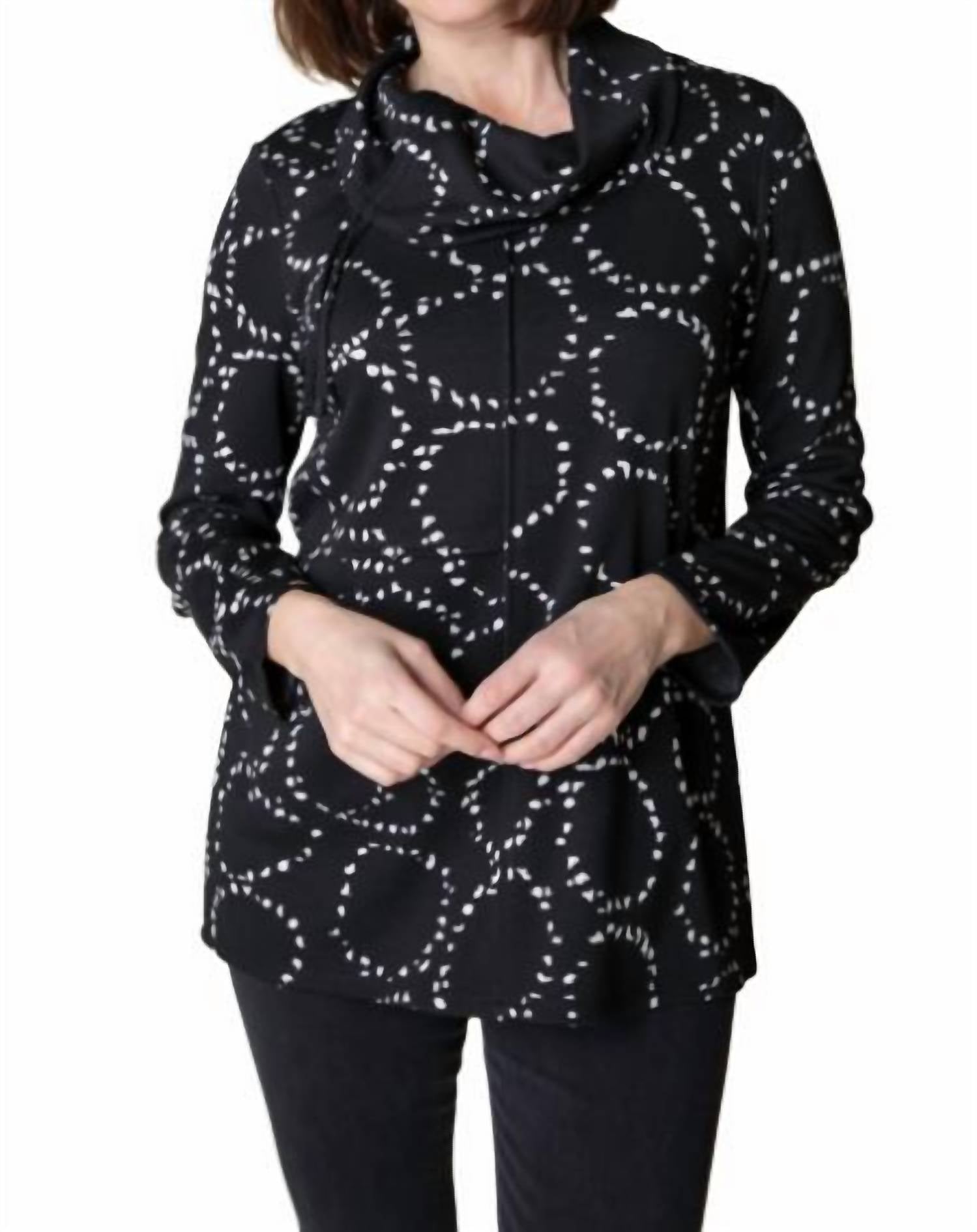Habitat - Circle Jacquard Tie Neck Tunic Top
