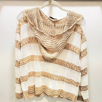 Vintage Havana - Women's Stripe Hooded Sweater