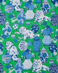 Printfresh - Fancy Cat Short Sleeve Top & Cropped Pants Pajama Set