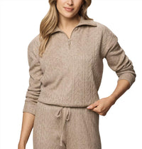Splendid Sweatersoft Quarter Zip Top in lt cedar - women's sweater