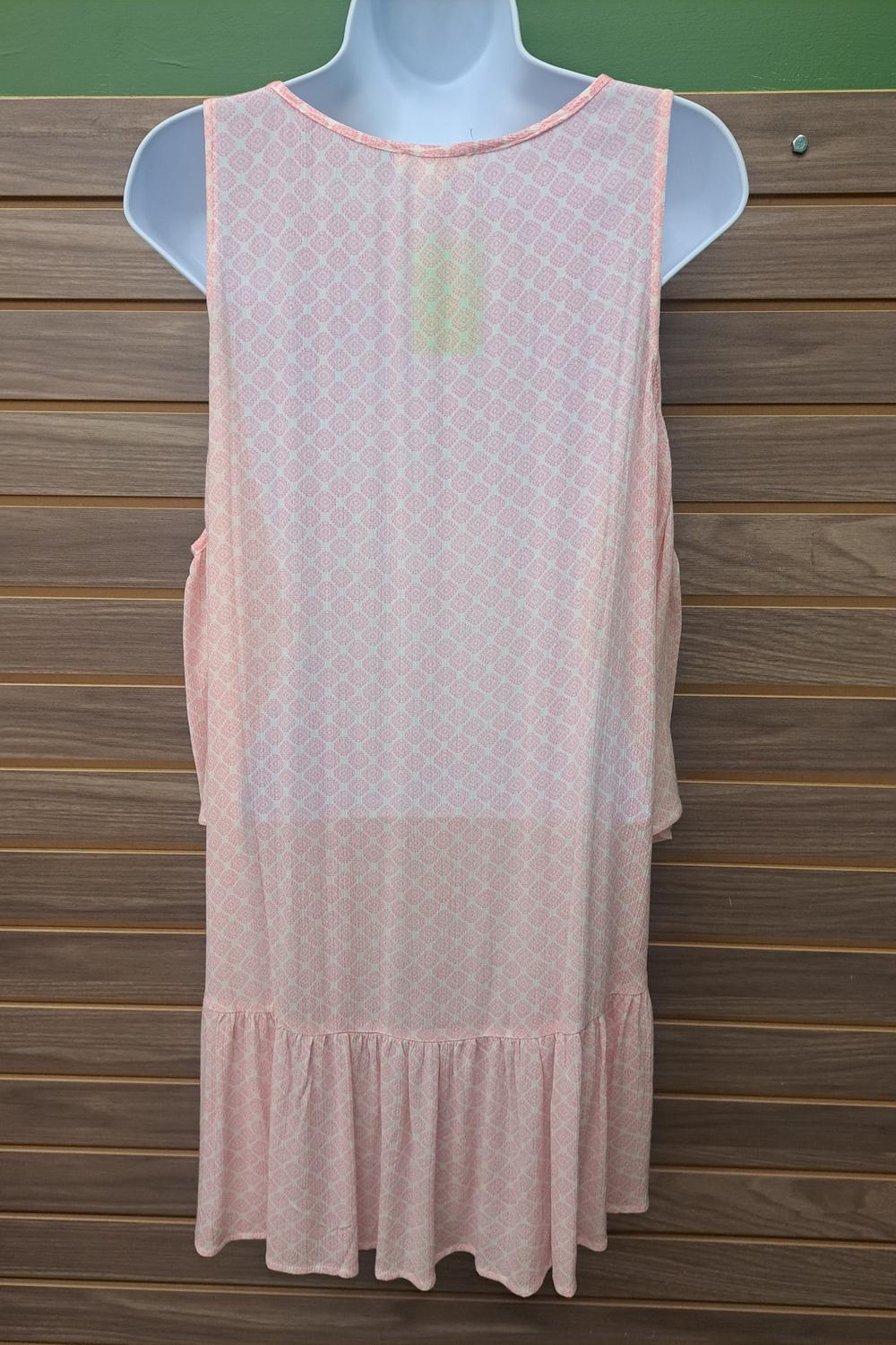 Soieblu - Women's Cold Shoulder Pink Embroidered Tunic