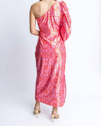 Karlie Floral One Shoulder Maxi Dress in pink - women's dress - detail view