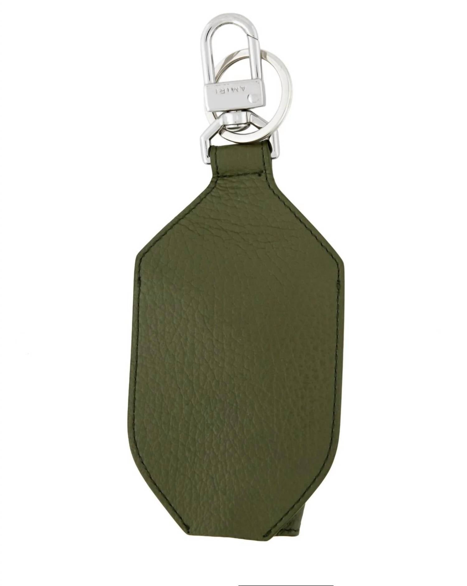 Amiri Pebbled Hand Sanitizer Holder in military green - women's accessory - detail view