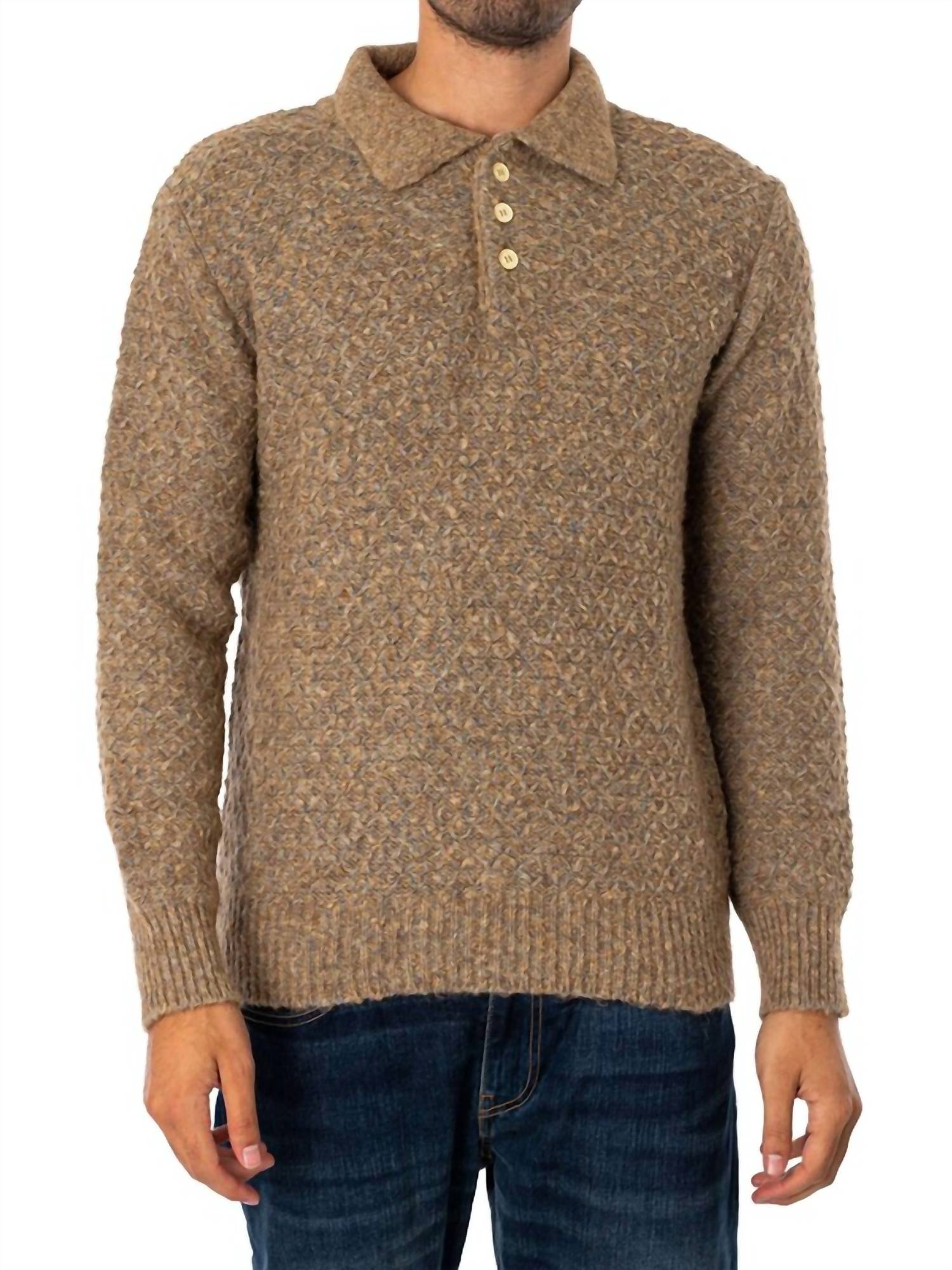 Far Afield - Kier Knitted Diamond Cable Polo