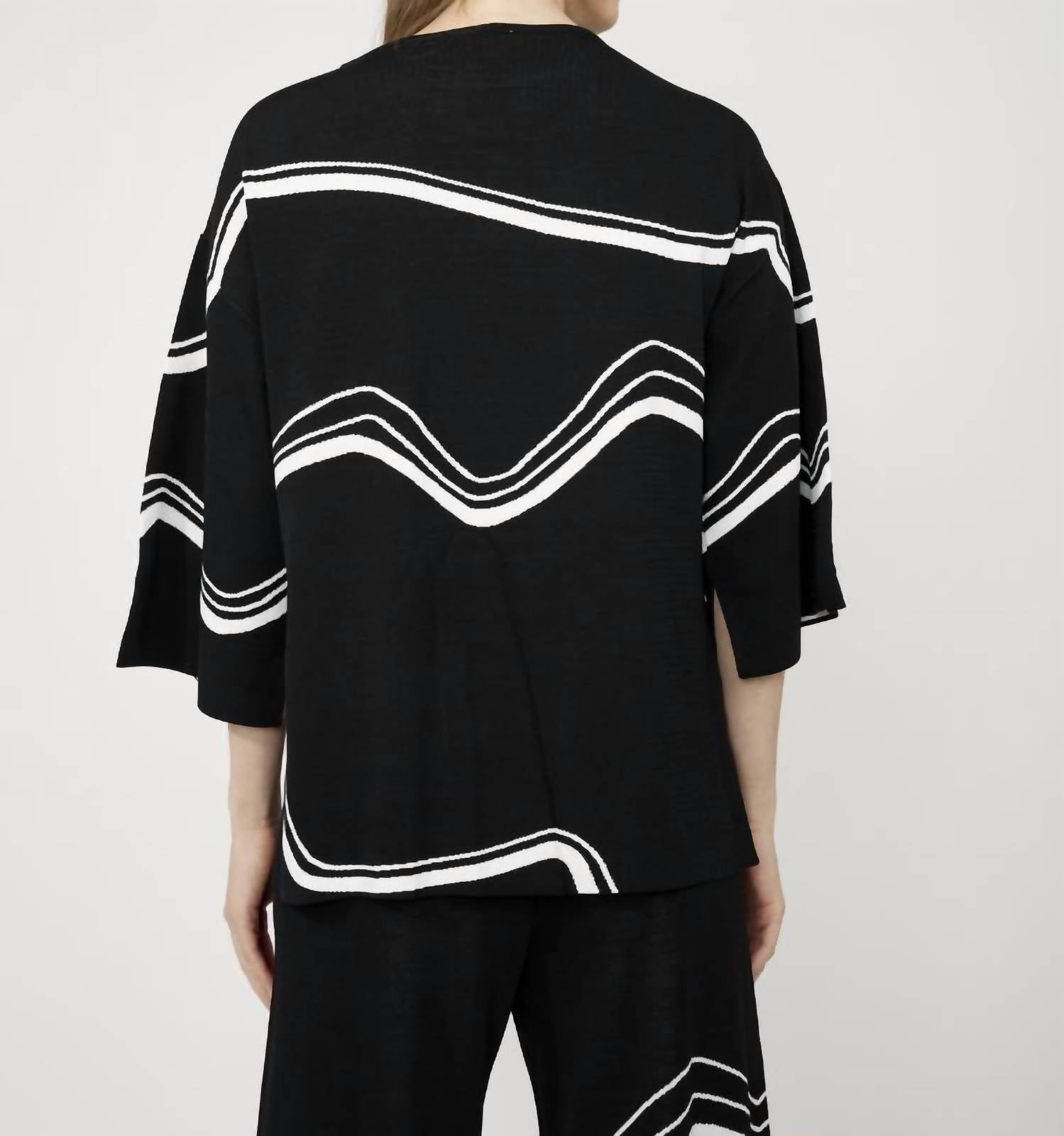 Joseph Ribkoff - Abstract Jacquard Sweater Pullover Top