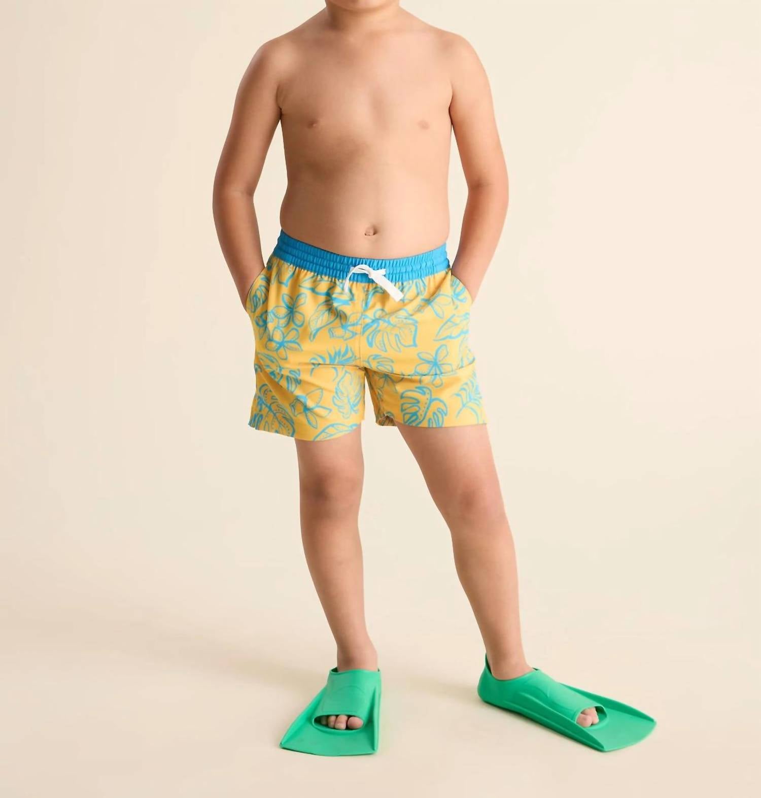Chubbies - Boys Floral Explorers Classic Swim Trunk - Shorter