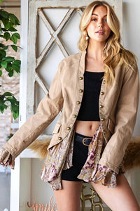 Oli & Hali - Printed Ruffle Long Sleeve Jacket
