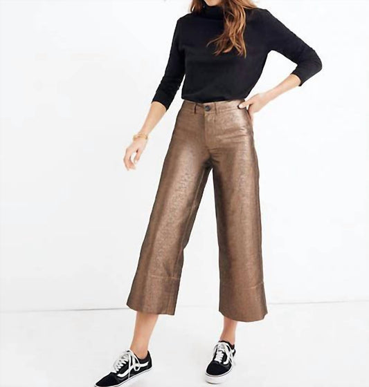 Madewell - Emmette Wide Leg Metallic Crop Pants