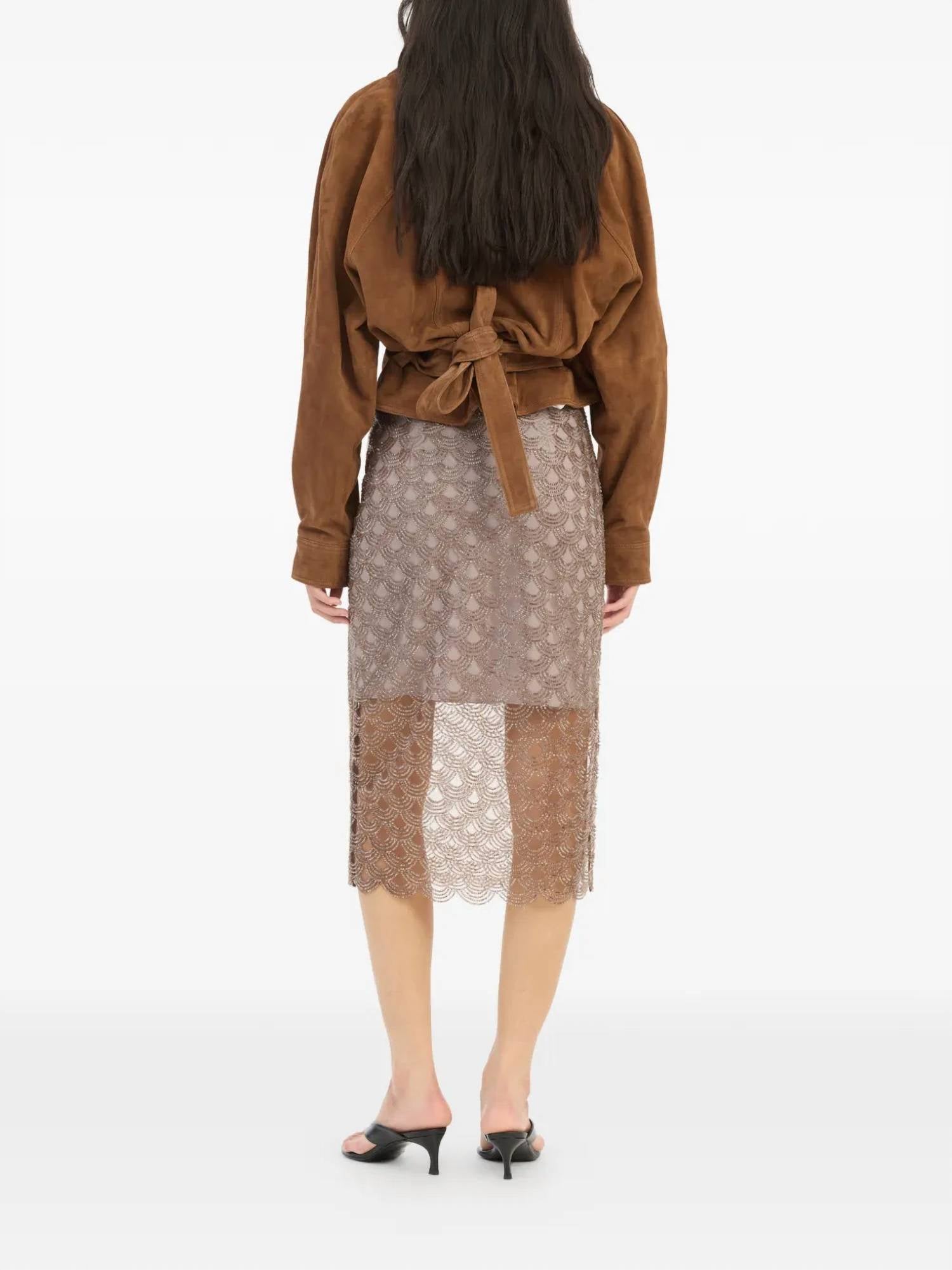 Rotate - Scallop Sequin Midi Skirt