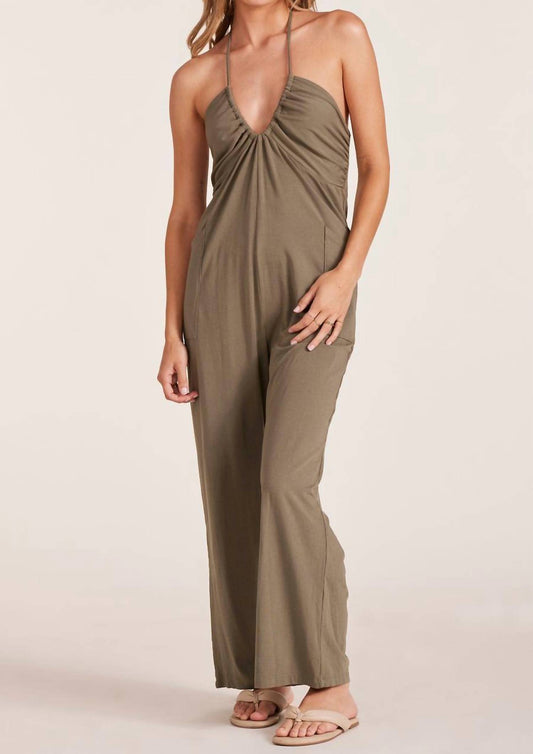 Bobi - Halter Neck Wide Leg Jumpsuit