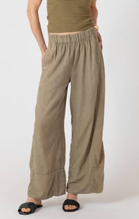 Dex Ease Linen Blend Pants in olive - women's pants - alternate view