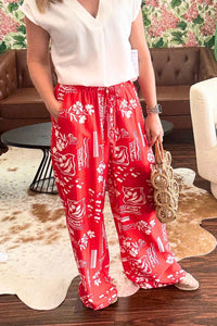 Entro - Summer Print Wide Leg Pants
