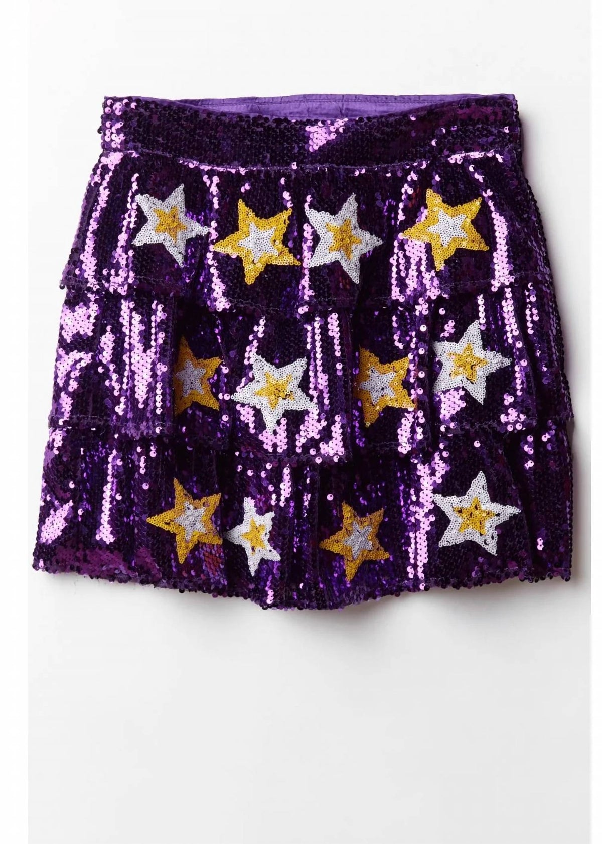 Peach Love - Women's Star Patch Sequin Mini Skirt