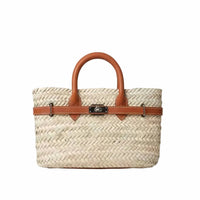 Dld - Women's Classic Designer Inspired Straw Tote Bag