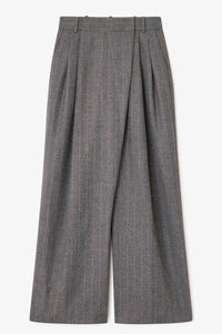 Ganni - Brushed Wool Stripe Mid Waist Pants