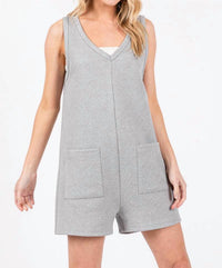 Sewn And Seen - Textured Knit Overall Romper
