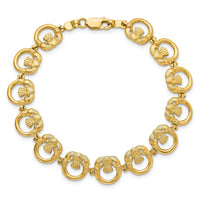 Milano Jewelry - Women's Claddagh Circle Horizontal Link Bracelet