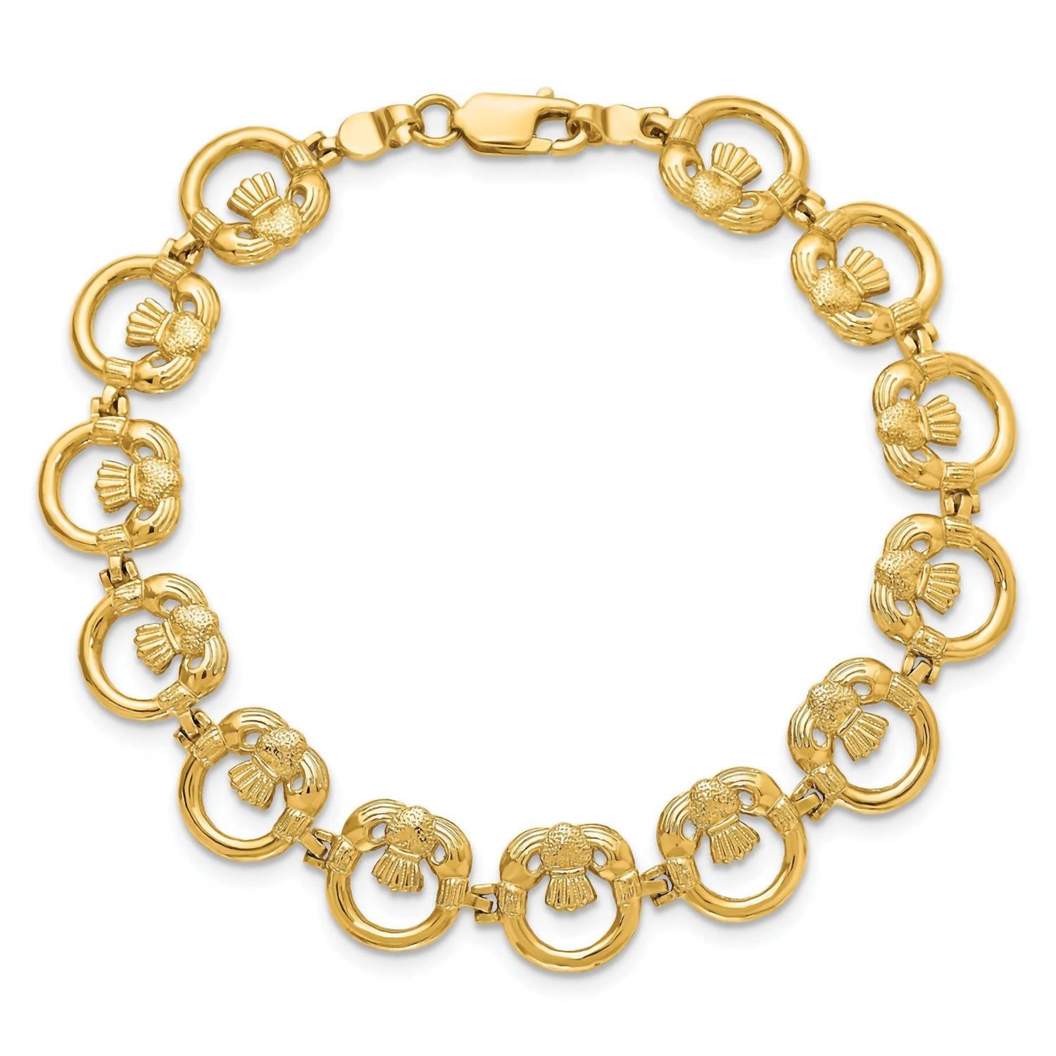 Milano Jewelry - Women's Claddagh Circle Horizontal Link Bracelet