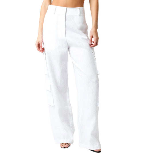 Olivaceous - Women's Tracy Linen Cargo Pants