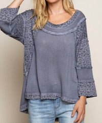 POL Fearless Perfect Knit Top in charcoal - women's sweater