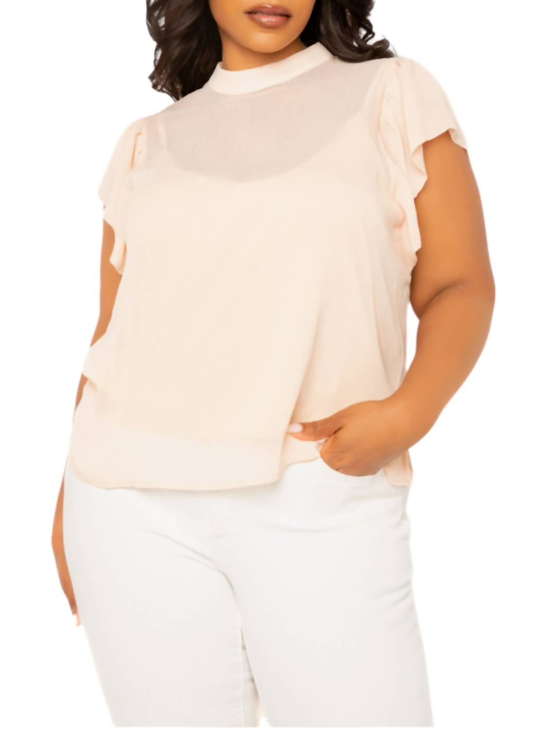 Buxom Curvy - Baige Top - Plus