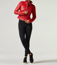 Blanc Noir - Classic Leather Mesh Moto Jacket
