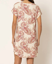 Mari M Lingerie Printed Short Sleeve Sleepshirt in paisley - women's item - detail view