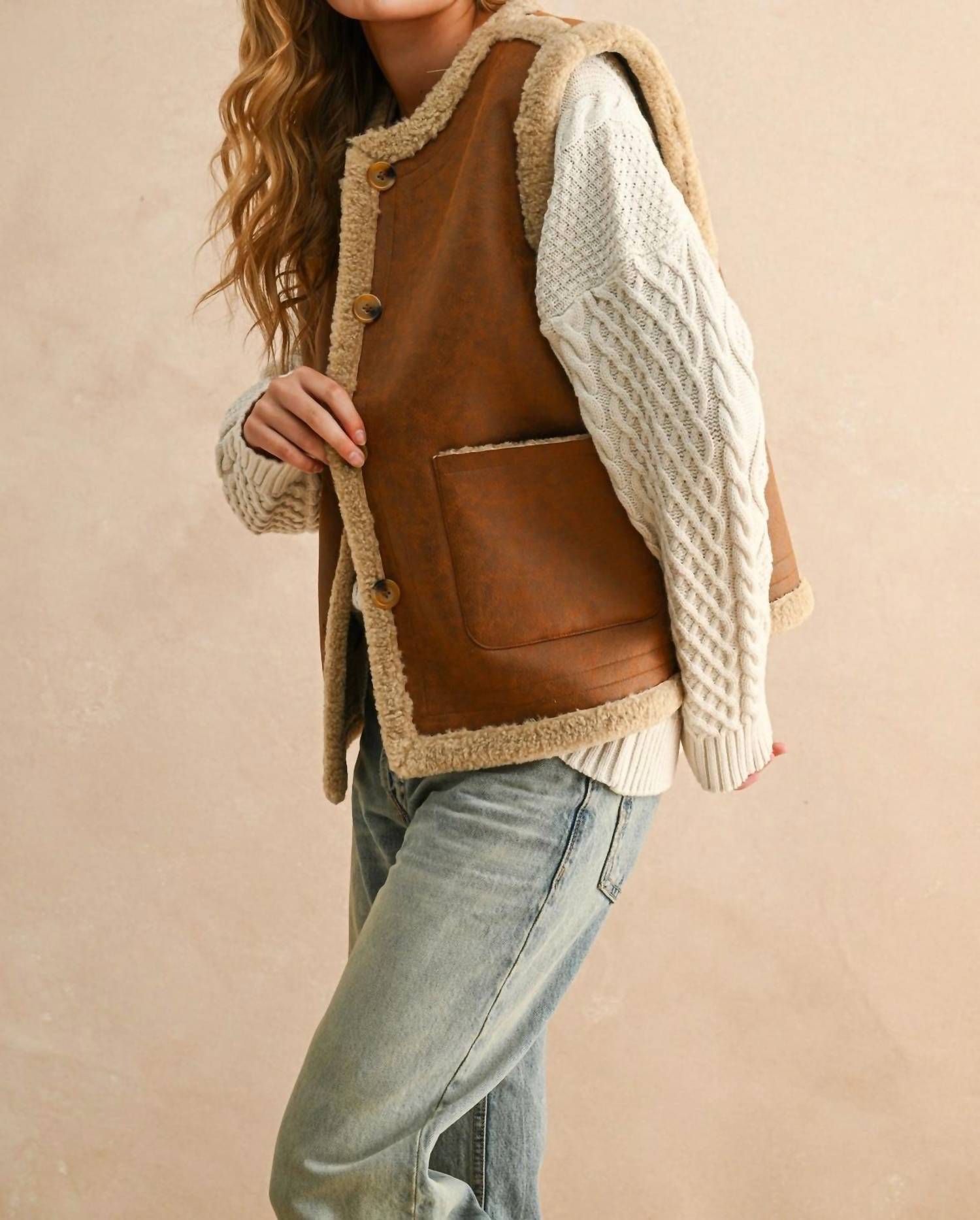 Miou Muse - Reversible Sherpa Vest