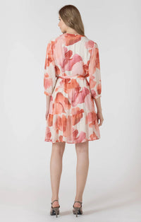 Dex - Petal Glow Tie-waist Dress