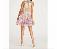 Amur - Estfan Pleated Ruffled Printed Crepe de Chine Mini Dress