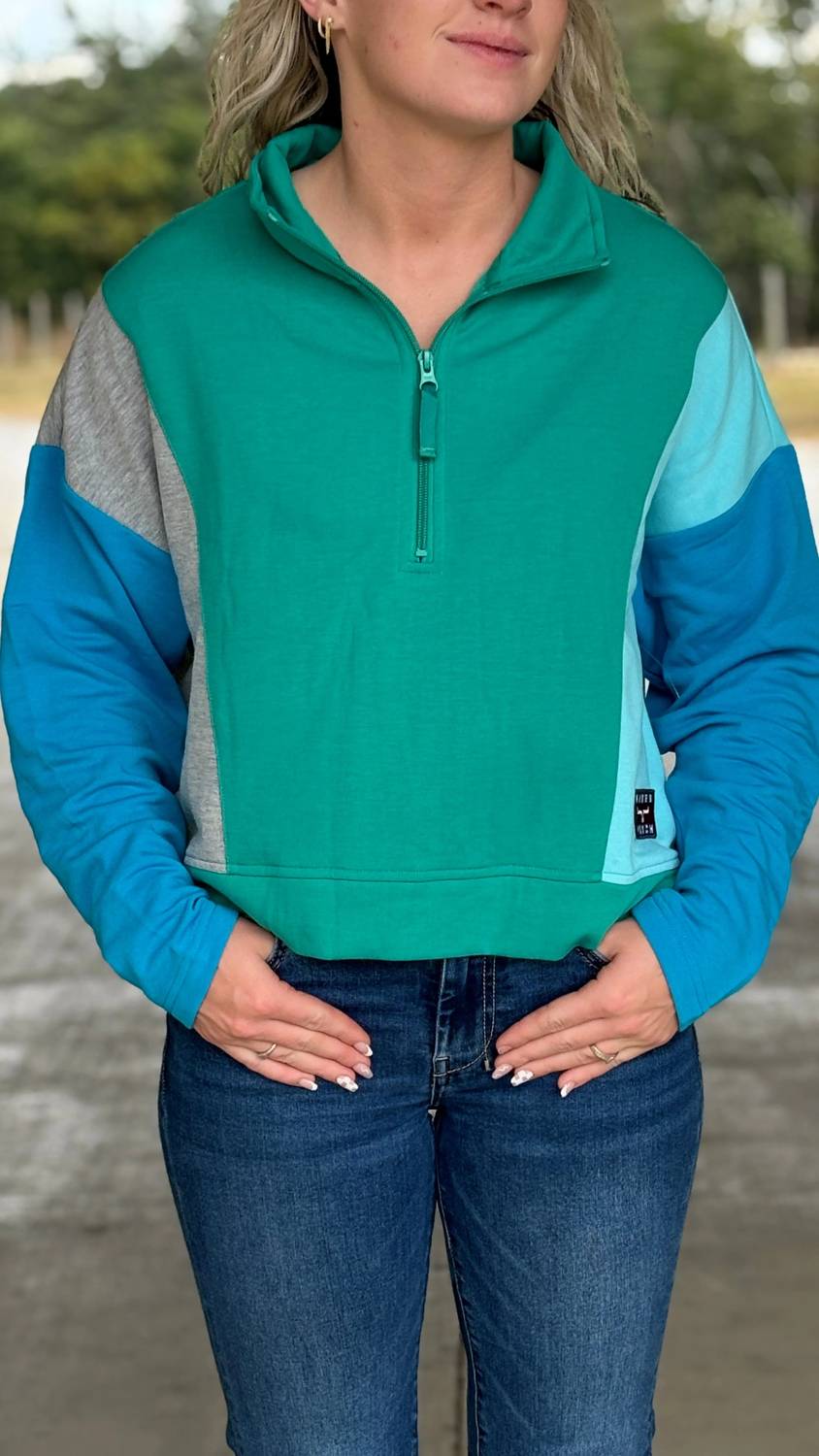 Kimes Ranch - Cami Cropped Quarter Zip Pullover Sweater