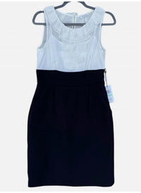 CALVIN KLEIN Women's Sleeveless Lined Sheath Dress in black and white - women's dress