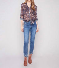 Charlie B - Printed Button-up Blouse