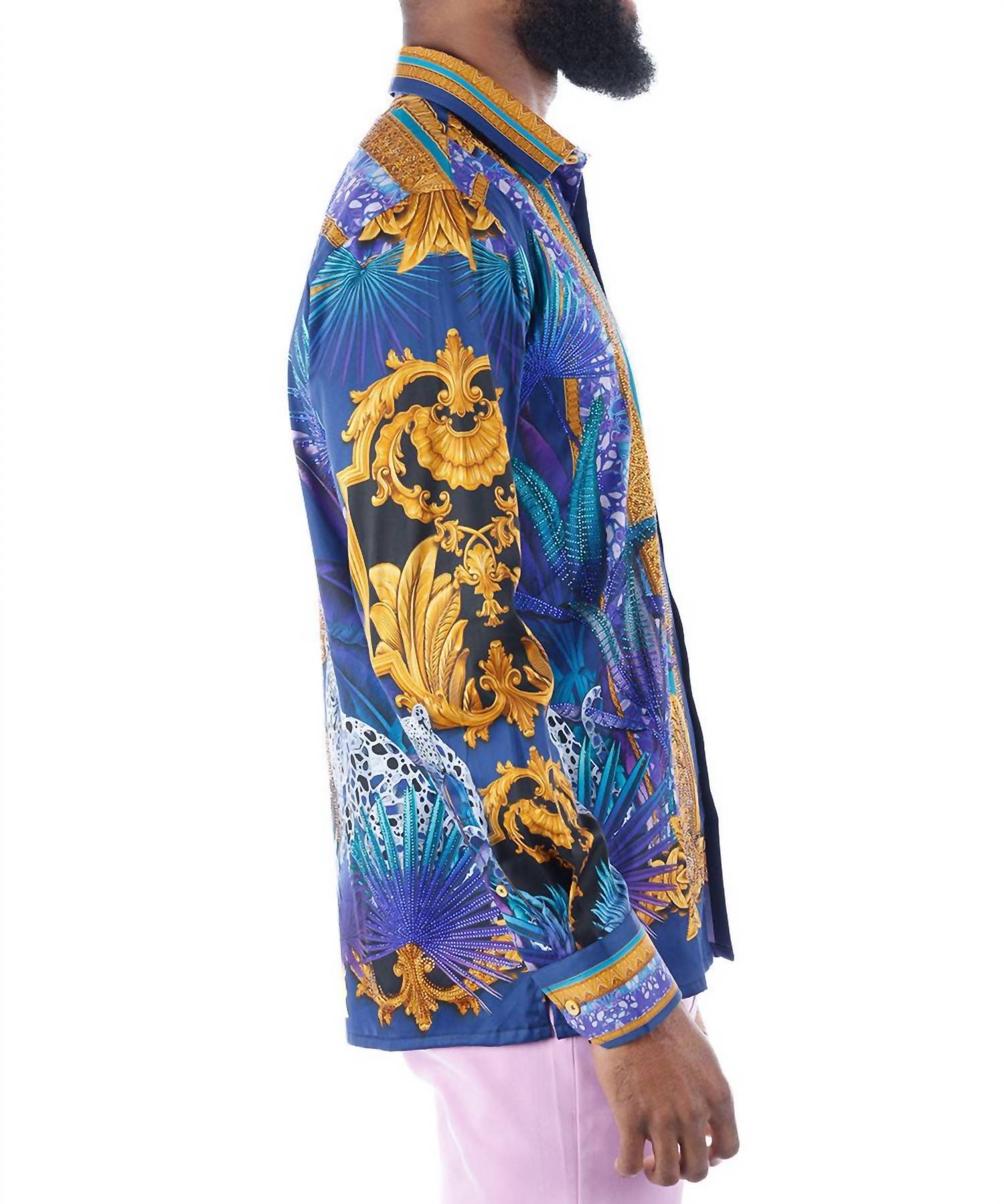 Barabas - Rage Look Rhinestone Long Sleeve Shirt