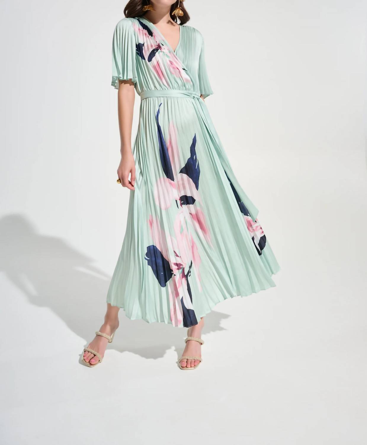 Joseph Ribkoff - Satin Floral Print Fit And Flare Dress