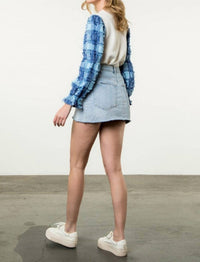 Thml - Denim Patchwork Sleeve Top