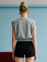 Heyson - Padded Shoulder Crop Top