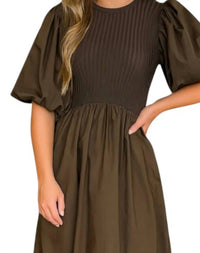 Sophie The Label - Kenzie Midi Dress With Puffed Sleeves