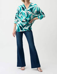 Joseph Ribkoff - Abstract Print Zip Tunic Top