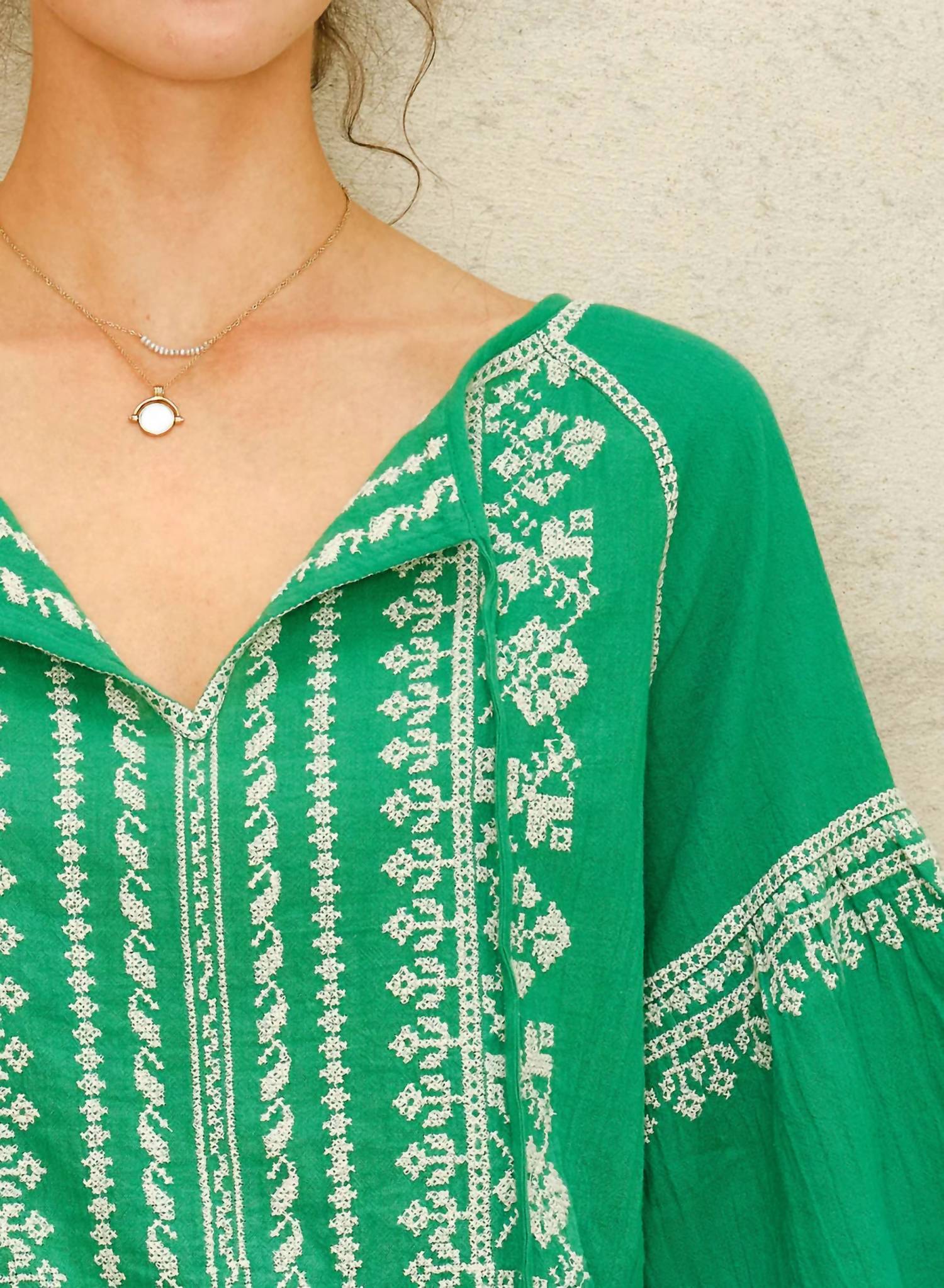 M.A.B.E. - Lena Embroidered Top