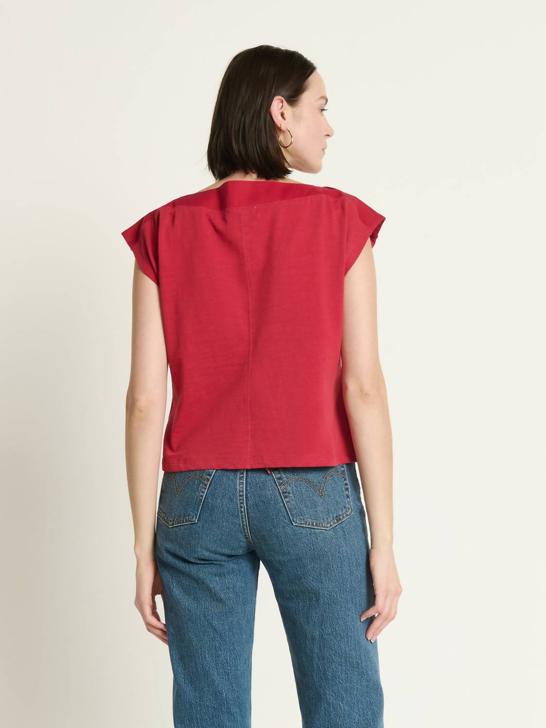 Nation LTD Brooks Boatneck Top in rio red - women's t-shirt - alternate view