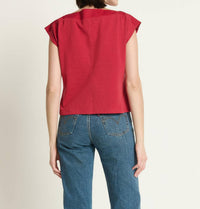 Nation LTD Brooks Boatneck Top in rio red - women's t-shirt - detail view