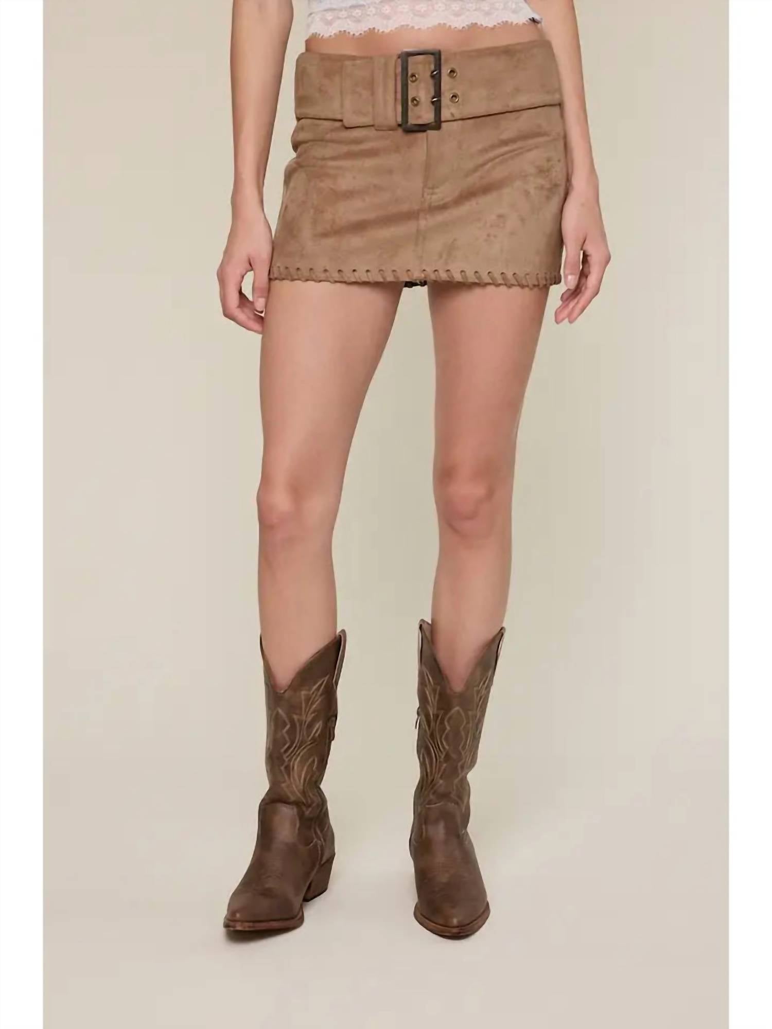 Sky To Moon - Jessie Suede Skirt