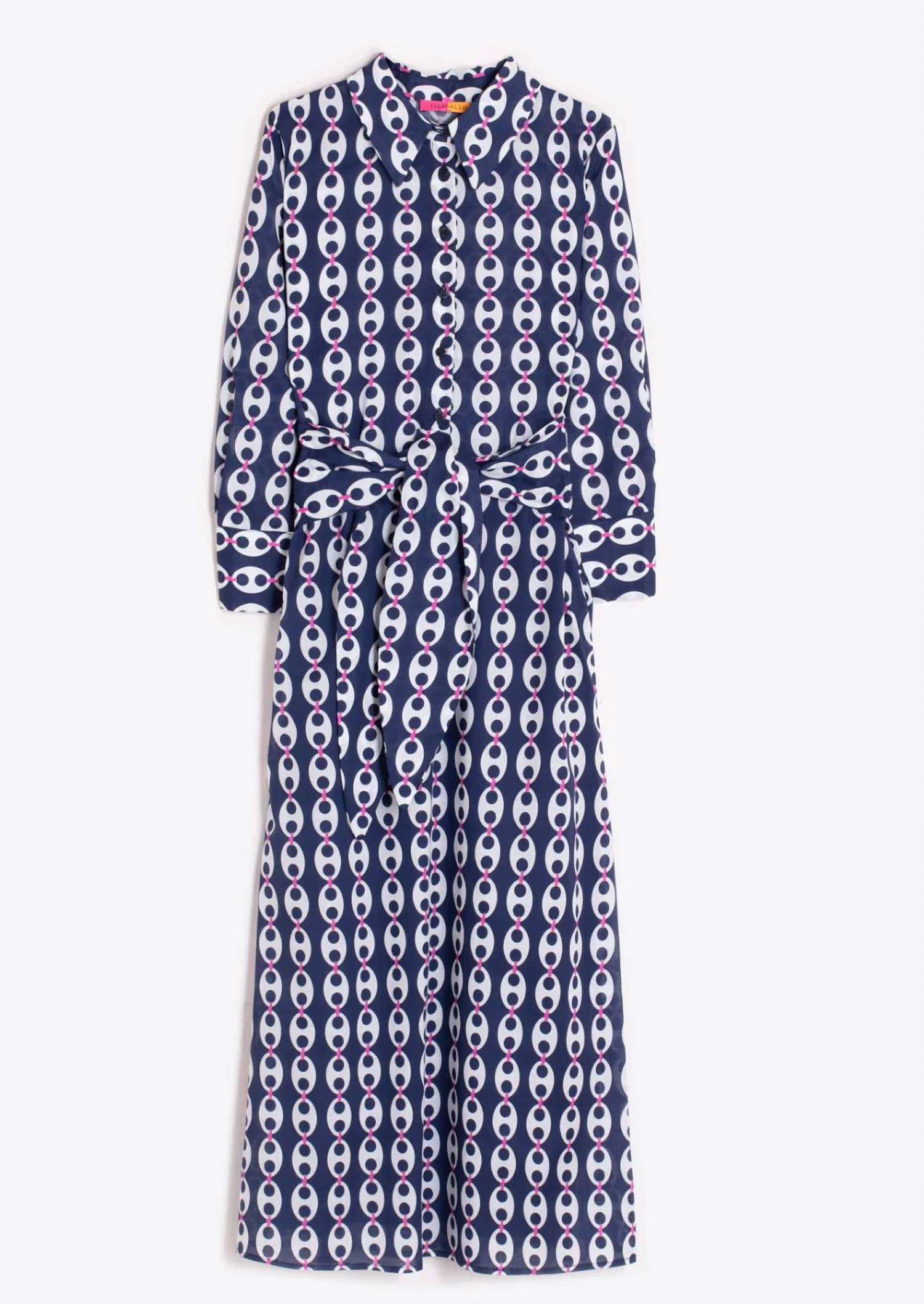 Vilagallo - Women's Link Print Shirt Dress