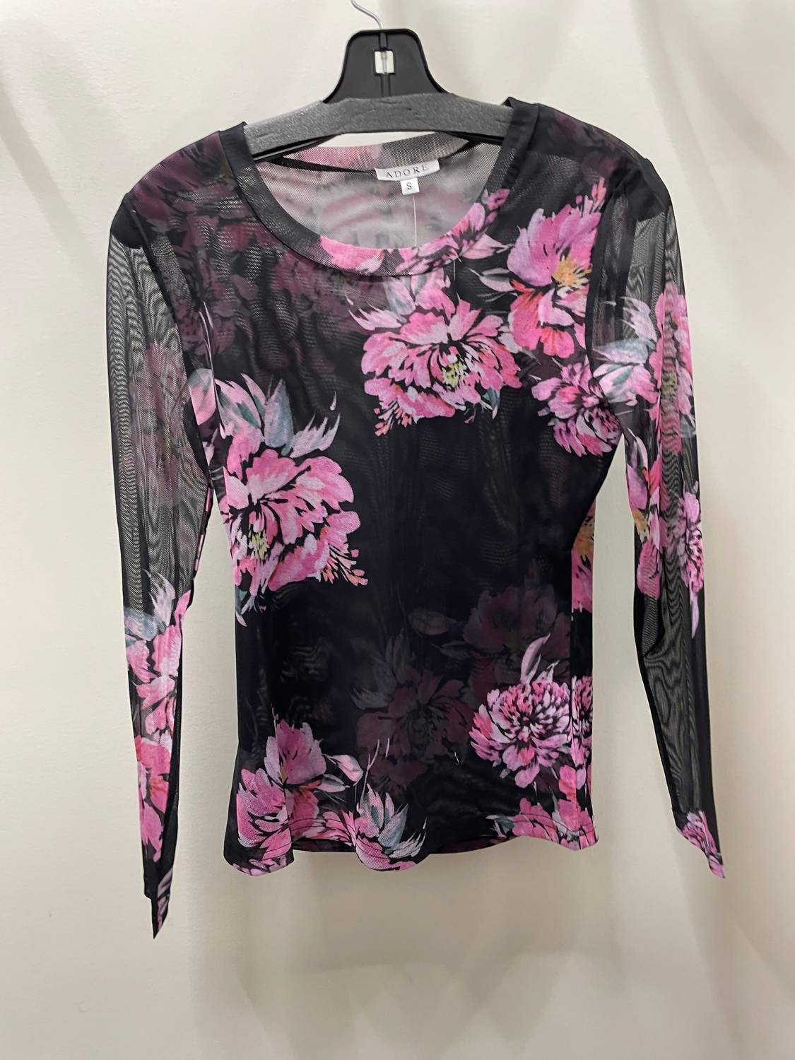 Adore Women's Mesh Vibe Top in black pink - women's blouse